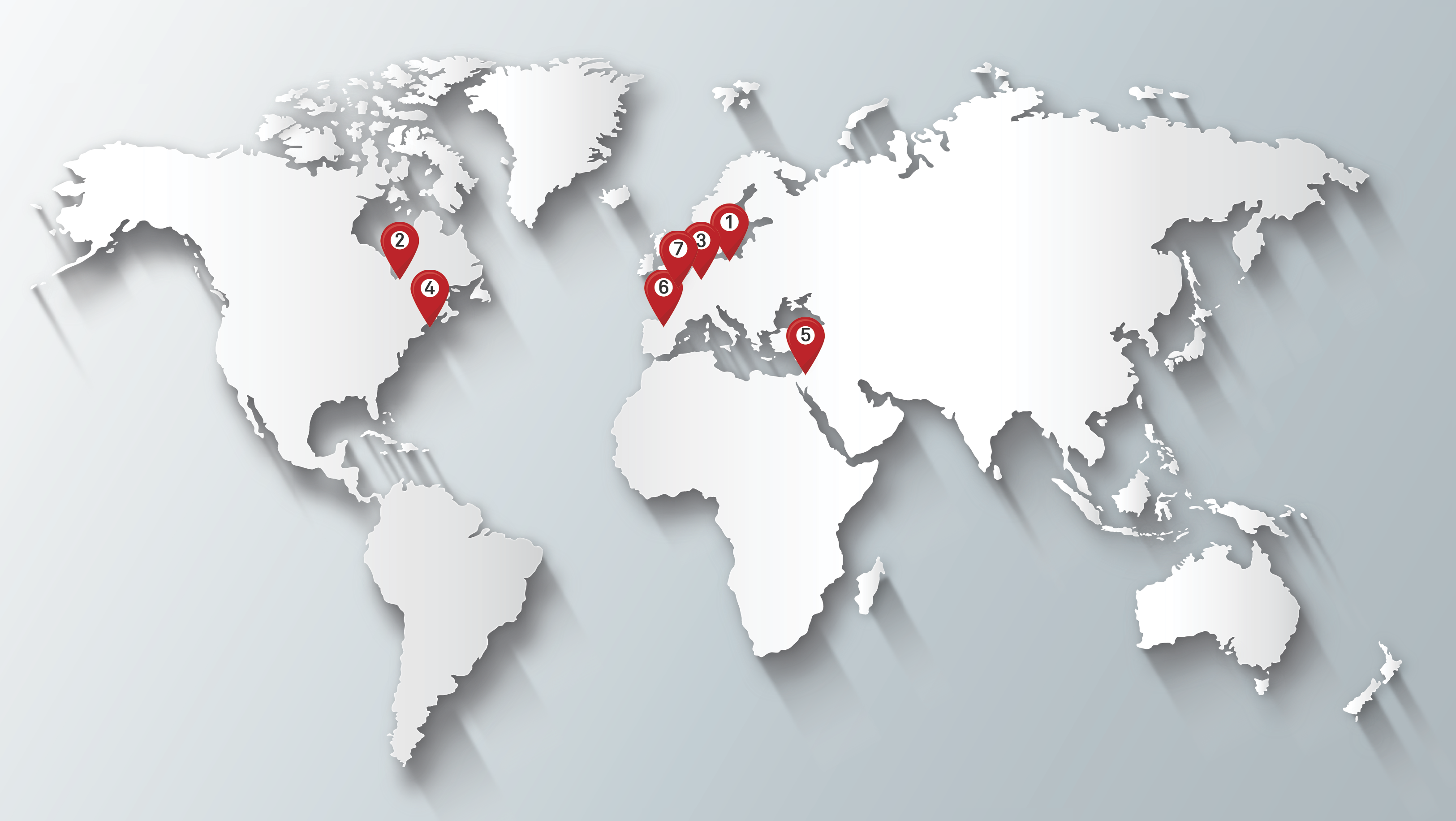 Infection Cards Map with pins and numbers